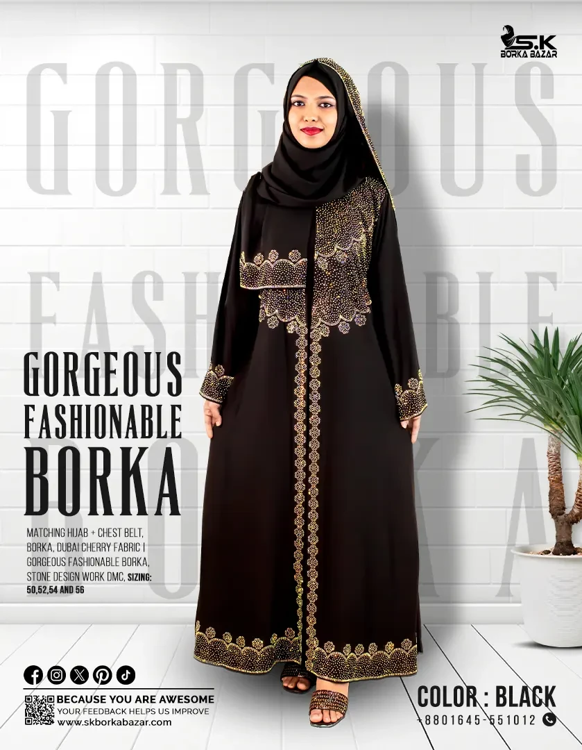 Gorgeous Fancy Borka - Black