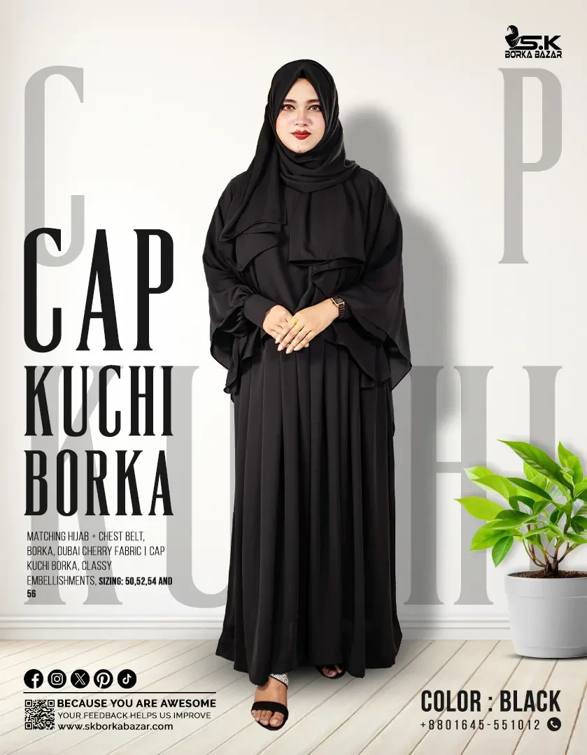Cap Kuchi Borka - Black